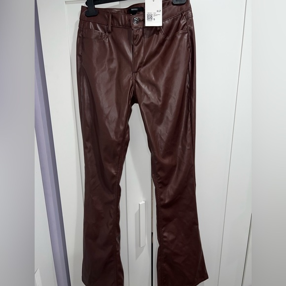 NEW Brown Leather Pants - Picture 1 of 3